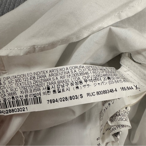 Zara Trafaluc Zip Shoulder Layered Top Mock Neck Gray White Size Small - Picture 10 of 11